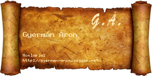 Gyermán Áron névjegykártya